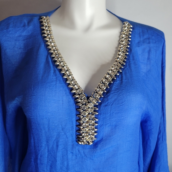 Royal Blue Cover Up Top by Zucar Size O/S - Picture 3 of 3